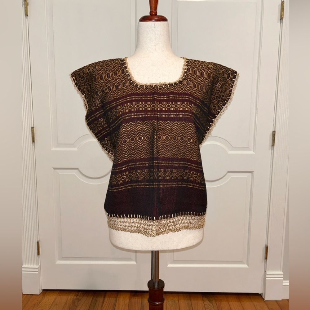 Mexican top Made on a Treadle Loom Hippie-Boho.